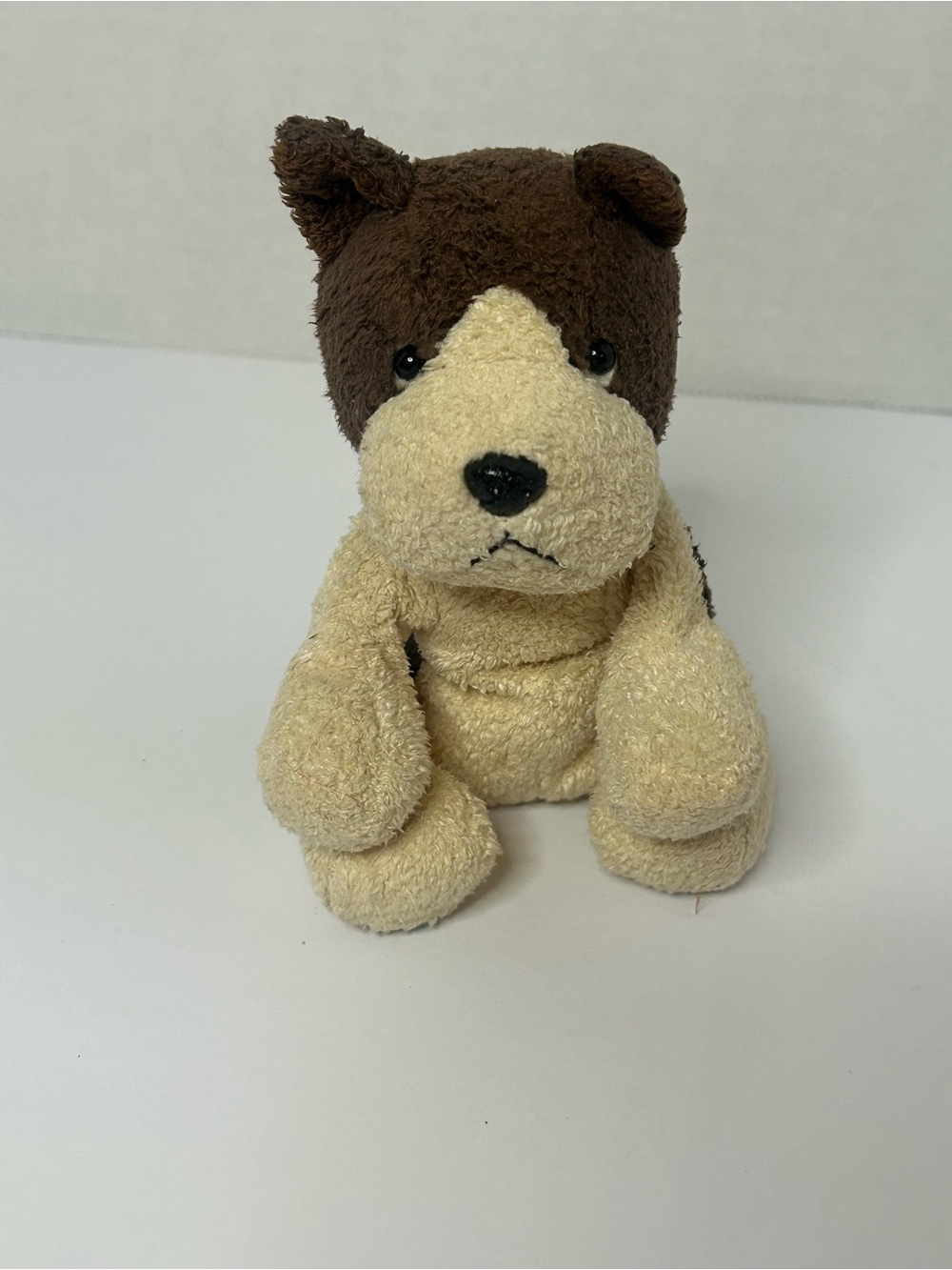 Russ Berrie Luv Pets "Yapper" puppy dog 5" long plush Bull Terrier chamois like
